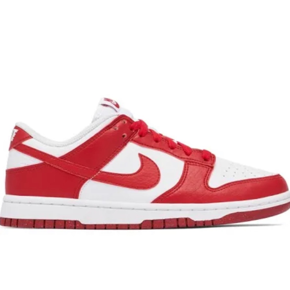 Red and White Nike Dunks